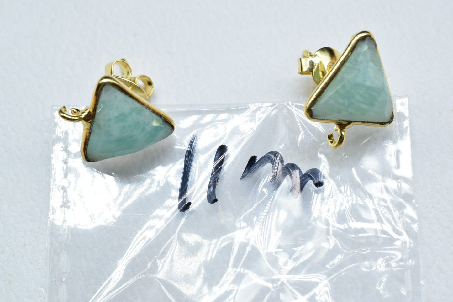 Amazonite Stone Connector,Jewelry Craft Supplies,Earring connectors post stud,DIY Jewelry Supplies,Earring Making Connector,Bezel Connector