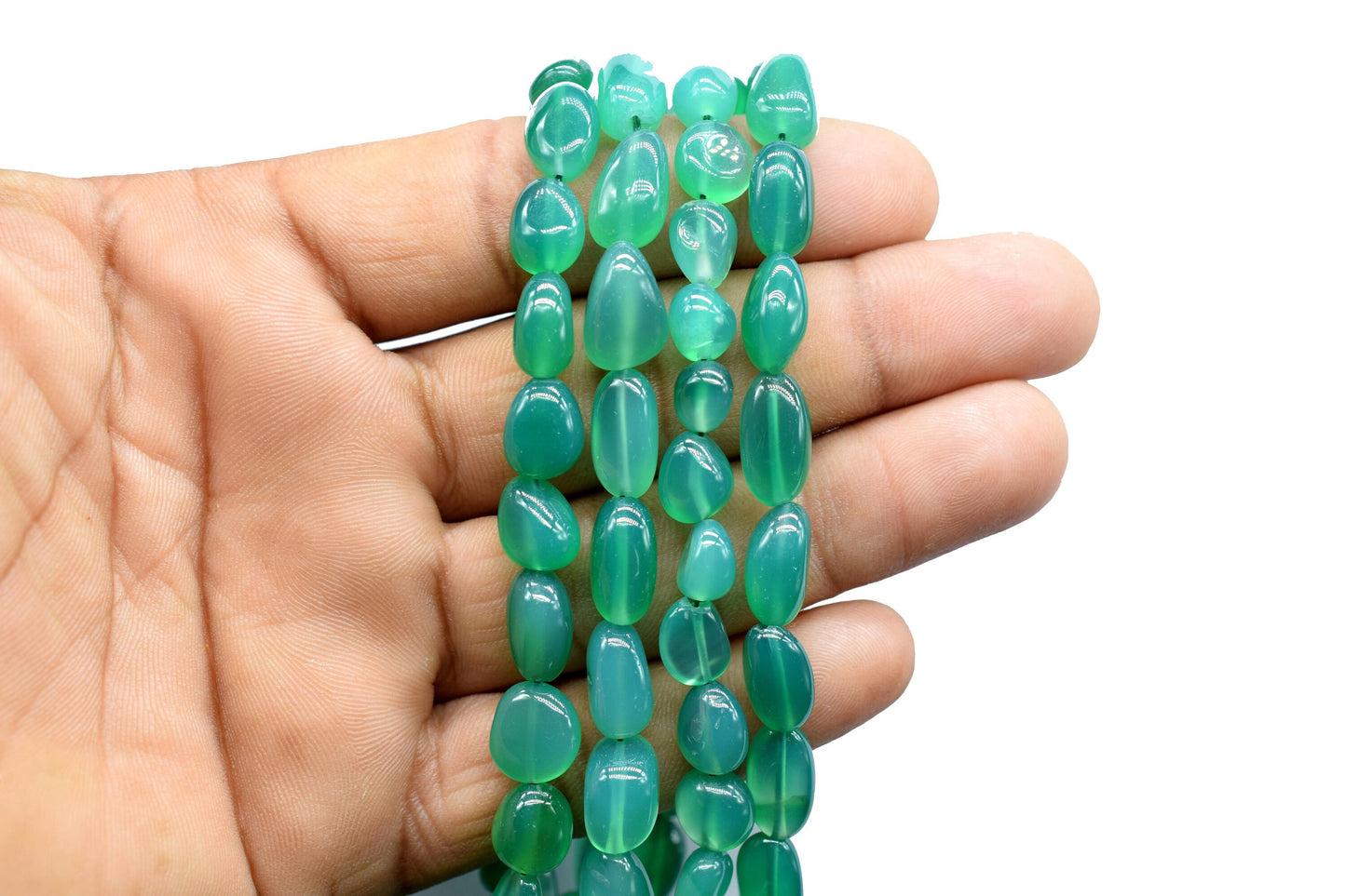 Natural Gemstone Nuggets Beads/Smooth Beads/Jewelry Making Craft/Green Onyx Nuggets Beads/Handmade Jewelry/Jewelry Component/B'day Gift