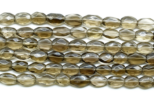 1 Strand Smoky Quartz Oval Beads,Smokey Gemstone Faceted Oval Shape Beads,Jewelry Supplies,Gorgeous Dark Translucent Smoky Quartz Oval Beads