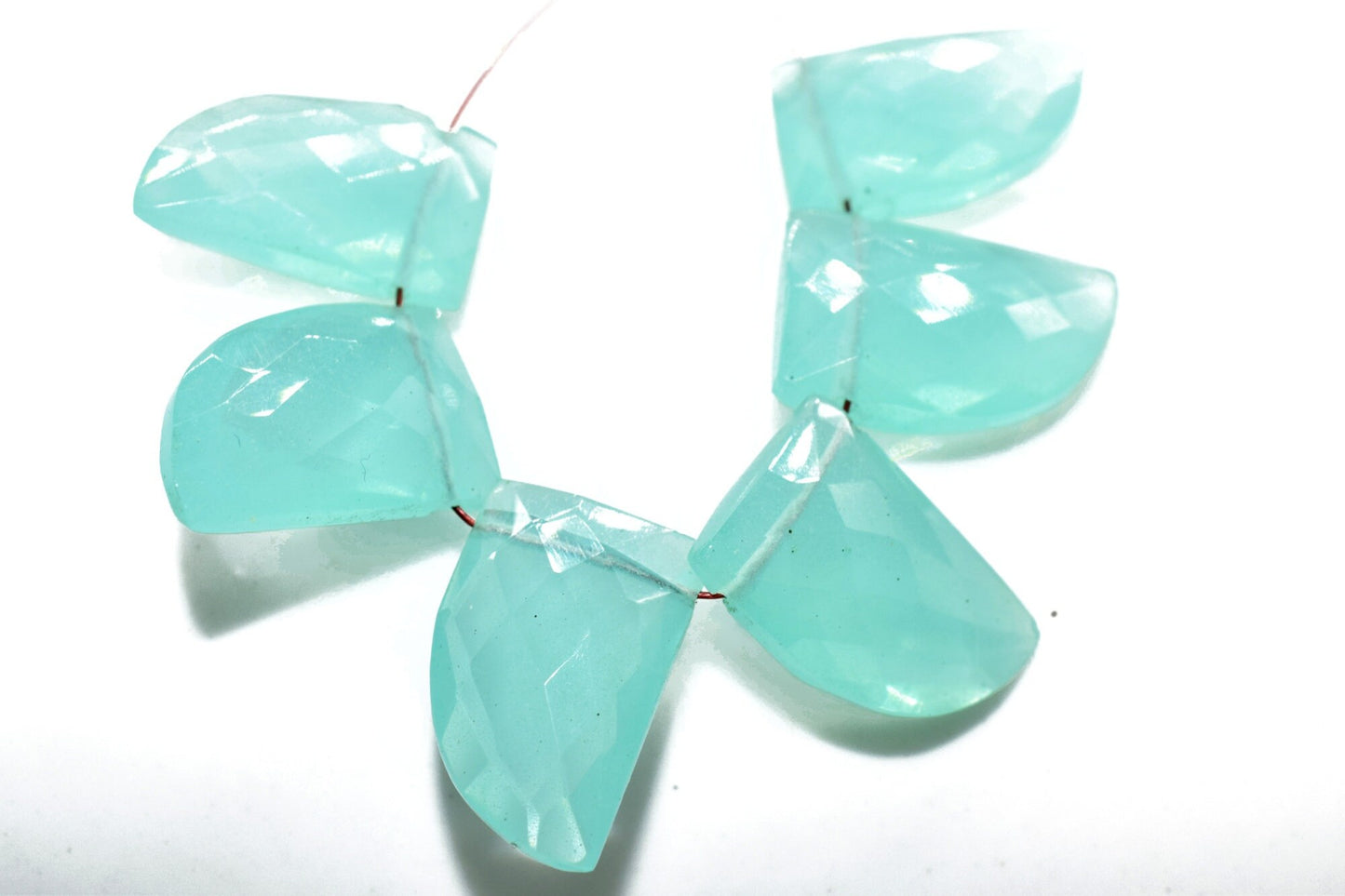 Aqua Chalcedony Horn 10x15mm briolettes,Horn shape drilled Briolette,Aqua Chalcedony faceted stones,Aqua Chalcedony fancy briolettes,jewelry