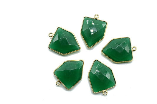Green Onyx 17x22mm Bezel charm,Green Onyx fancy pendant,Green Onyx Gold Plated bezel,Gold Vermeil Bezel,jewelry making charms,Gold-Filled