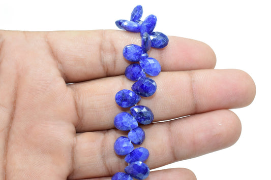 Blue Sapphire Teardrop 7x10mm Briolettes,Sapphire drilled Briolette,Super Finest Quality briolette,Natural Sapphire briolettes,Sapphire bead