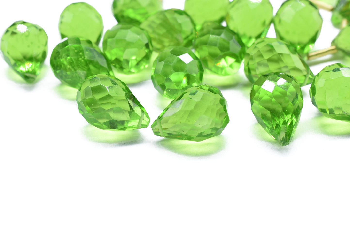 Peridot Teardrop Shape Briolettes,10x14mm Faceted Drop Beads,Peridot Faceted Drop Shape Briolette,AAA Quality Briolettes,Peridot Briolettes