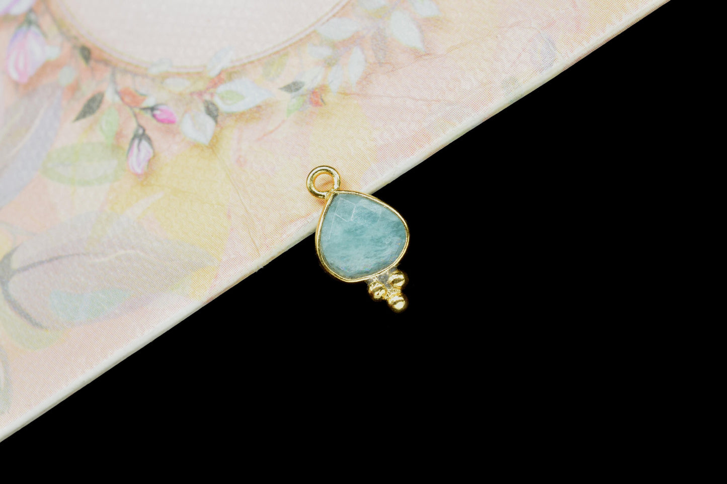 Amazonite Faceted Gemstone 8mm Heart Shape Charm,Amazonite Gemstone gold Plating Connector Jewelry,Amazonite Charms for necklace Connector