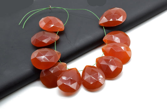 carnelian Drop briolettes,Side drilled Briolette,carnelian Pear Shaped Faceted Briolettes,carnelian fancy briolettes,jewelry,carnelian bead