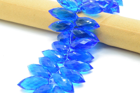 Blue Topaz faceted Dew Drops beads,10x25mm Dew Drops briolettes,Gemstone Briolettes,Dew Drops Earring Beads,Foxtail Beads,Matching pairs
