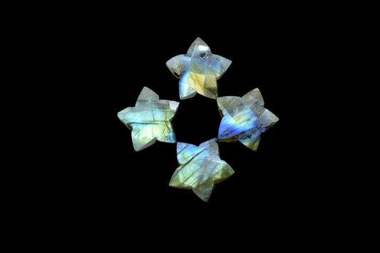 Labradorite 14mm carved star shape Briolettes,star shape Faceted Briolette,Gemstone,Hand Carved Briolette,Carving Gemstone,Carved stones