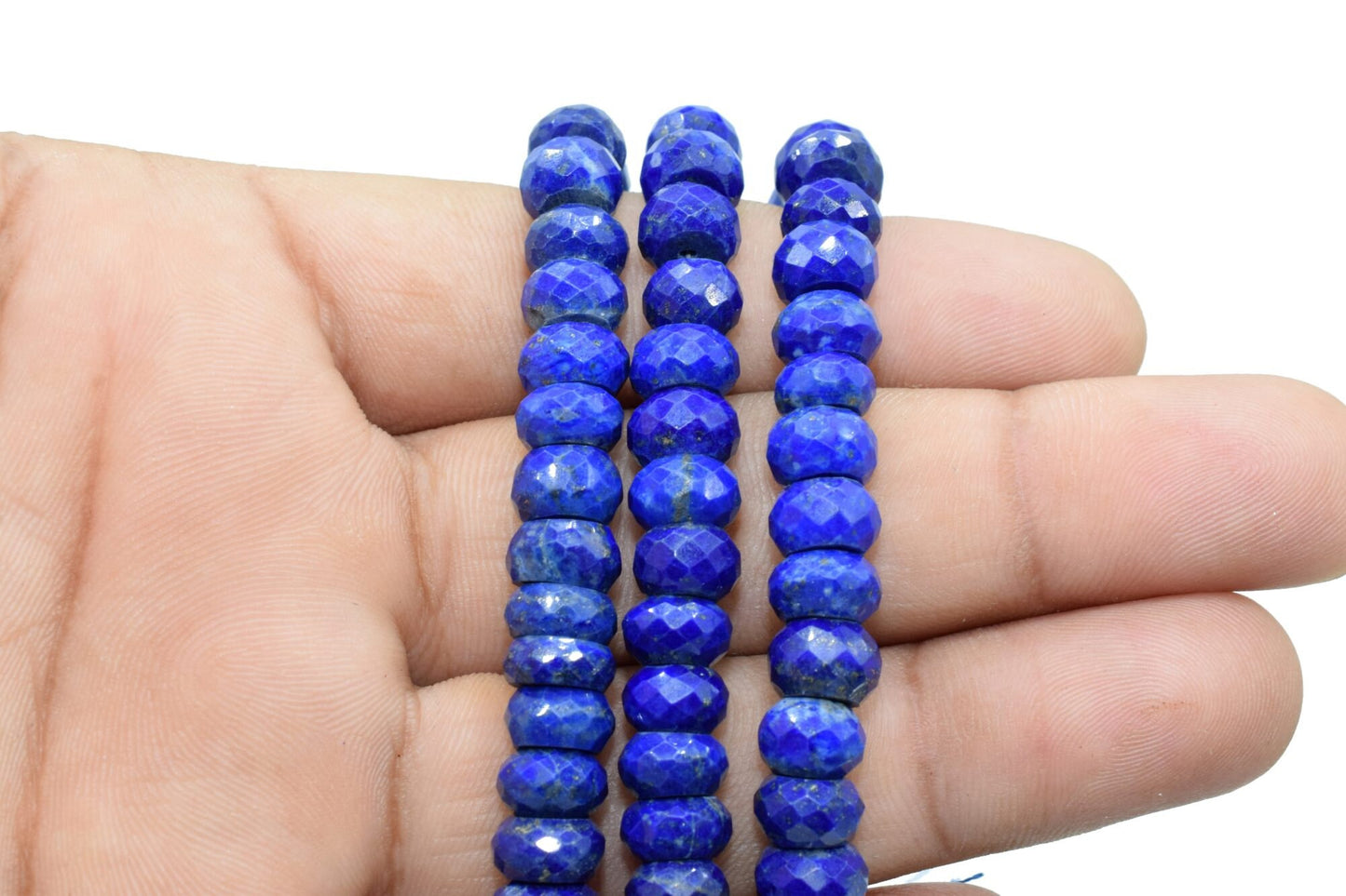 Lapis Lazuli rondelle Beads,8mm to 8.5mm faceted Beads,Dark Blue stone beads,Semi Precious Beads,Lapis Big size bead,fine quality beads,