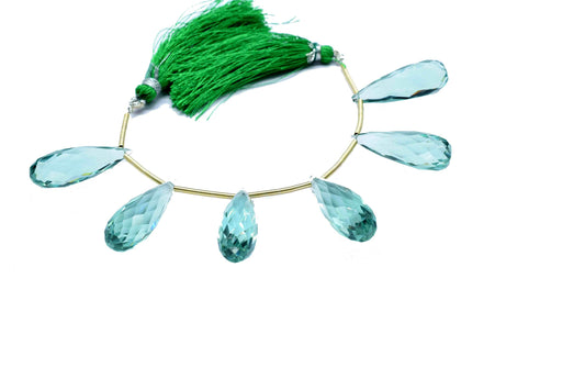 Green Amethyst Faceted Teardrop Shape Briolettes,10x30mm Teardrop Briolettes,Faceted Briolettes,Green Amethyst Briolettes,Amethyst Jewelry