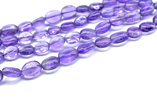 Amethyst Oval Smooth Beads,Amethyst Strands Beads,Gemstone Oval Shape Beads,Handmade Jewelry,Jewelry Making Beads, Amethyst Gemstone Beads