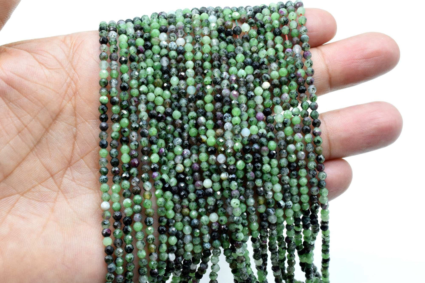 Natural Ruby Zoisite Beads,Multi Color Faceted beads,3mm faceted beads,precious stone beads,natural gemstone tiny spacer beads,rondlle beads