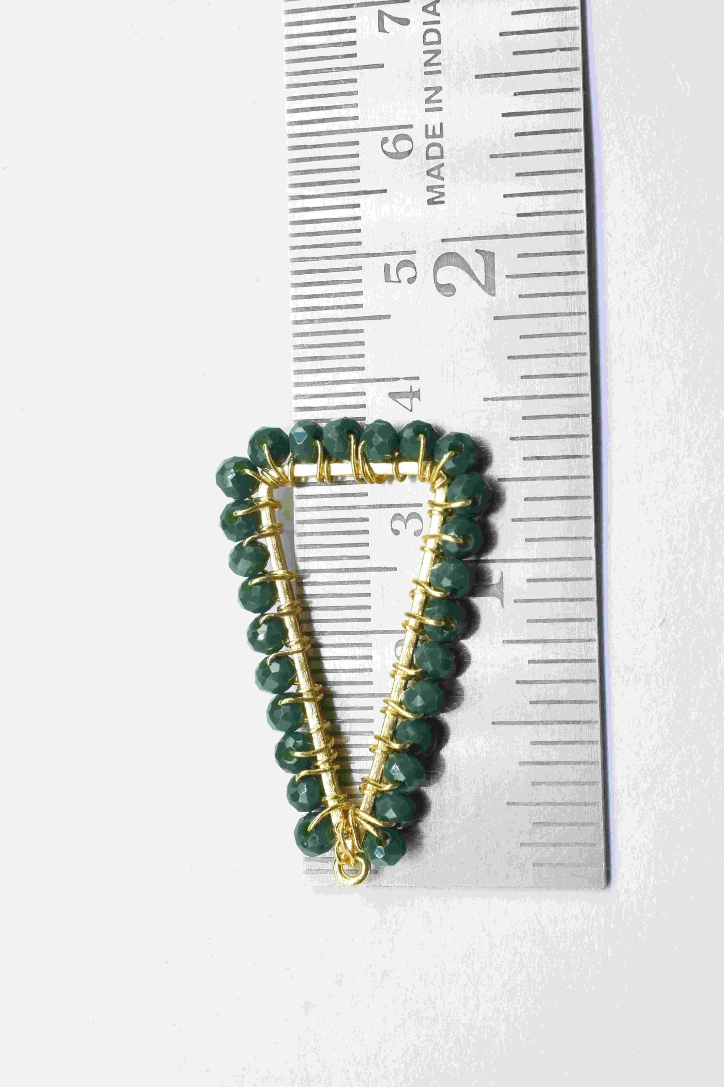 Green Agate Wire Wrapped Triangle Shape Earrings,Connector Earring,Gemstone Components,Finding Necklace,Component Jewelry,Handmade Connector