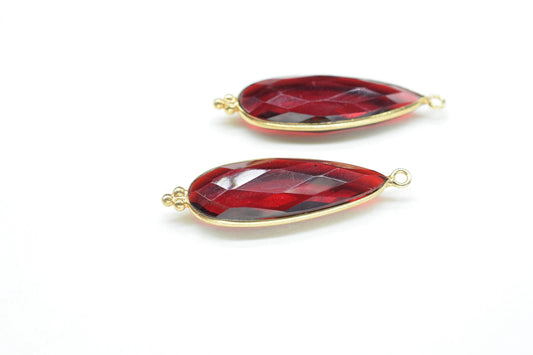 Garnet 10x30mm Bezel charms,Garnet Pendants,Jewelry making Connectors,Gemstone Bezel Connectors,Single Loop Connectors,Designer Bezel charms