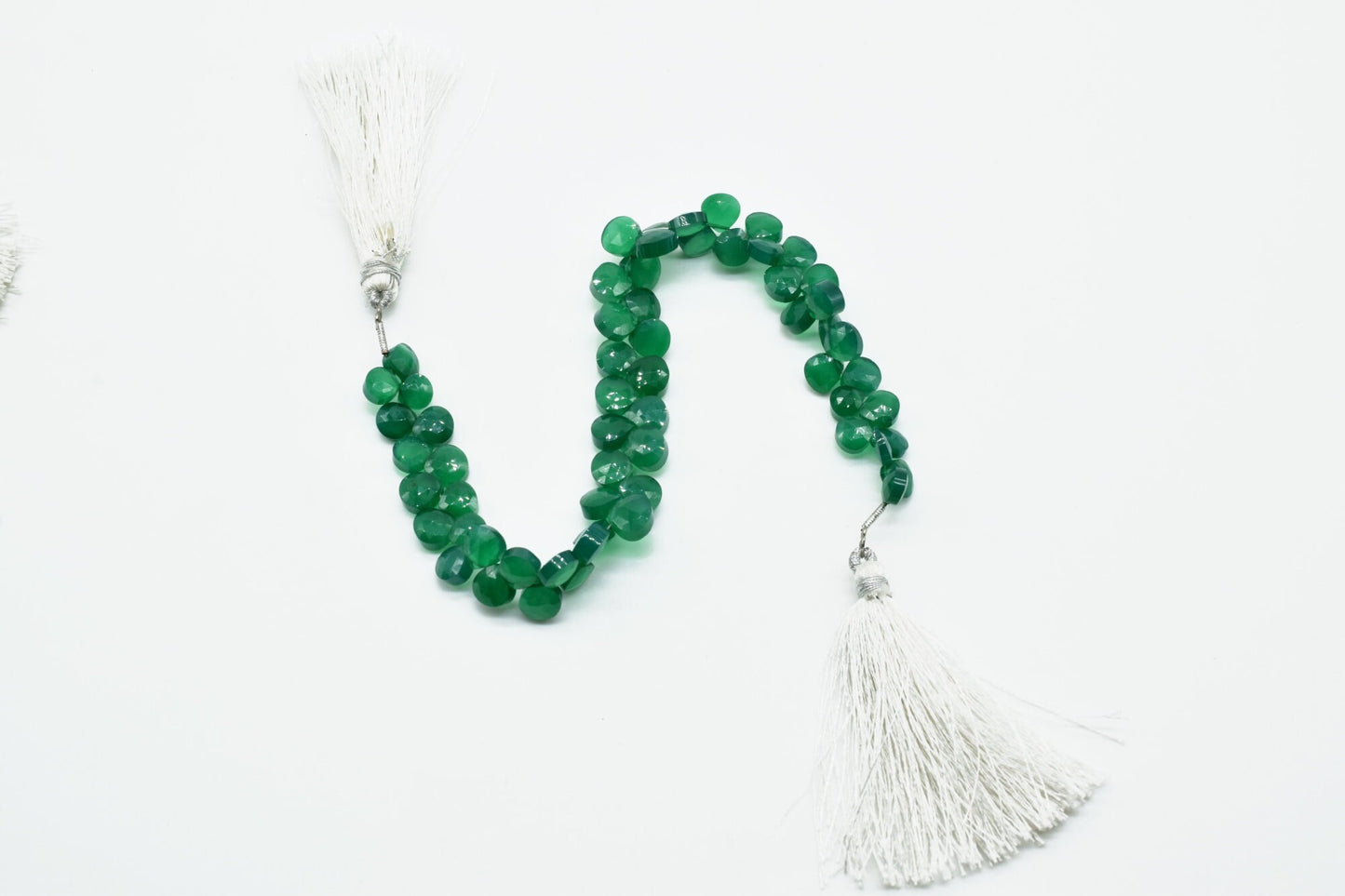 GREEN ONYX Heart Shape Briolette,Faceted Briollete strand,8mm Heart Shape Briolette,green color heart shape,jewlry making bead,earring beads