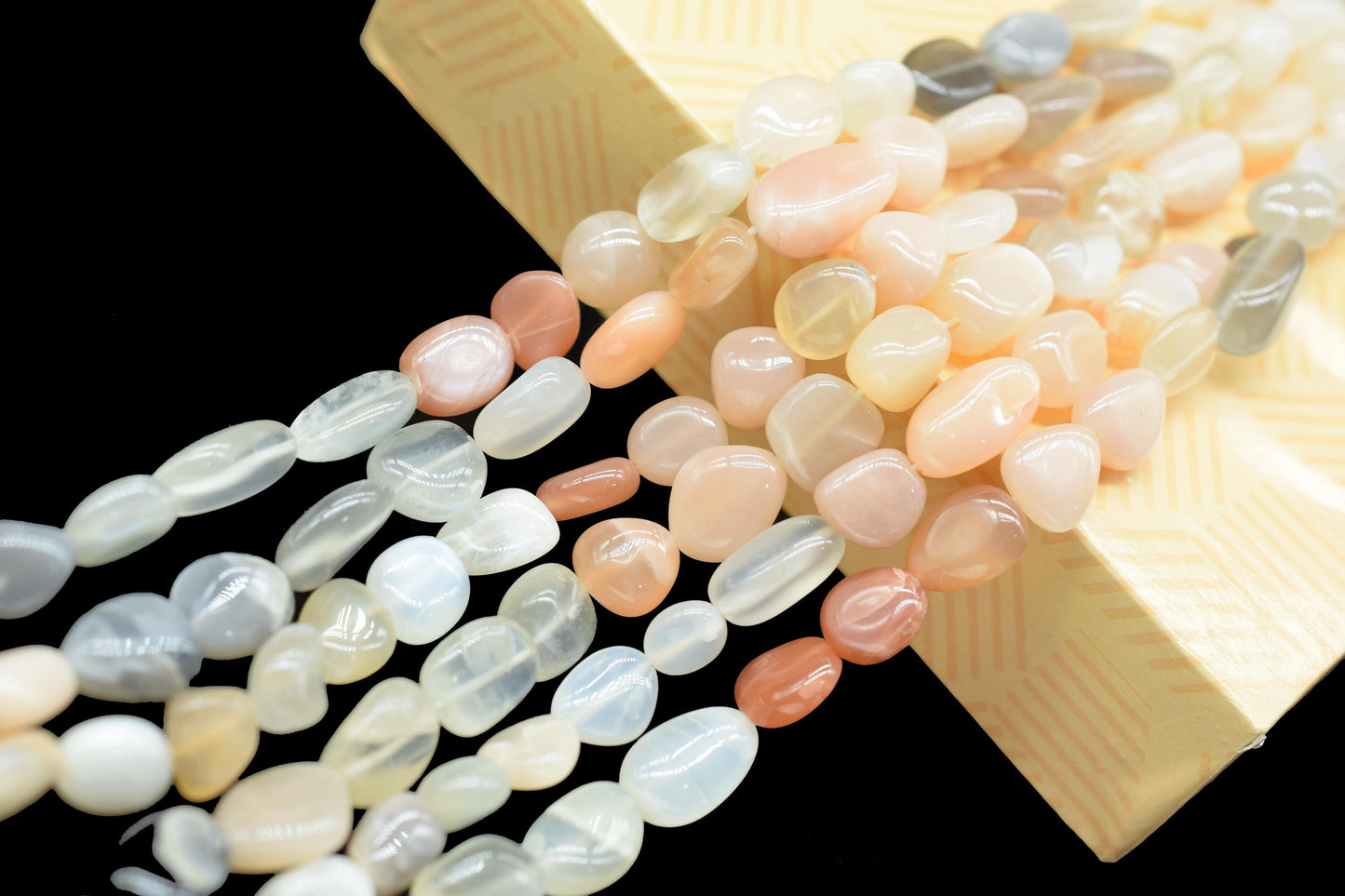 Natural Gemstone Nuggets Beads/Smooth Beads/Jewelry Making Craft/Multi Moonstone Nuggets Beads/Handmade Jewelry/Jewelry Component/B'day Gift