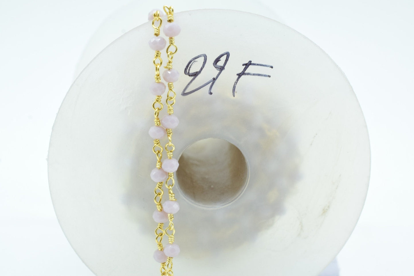 Lavender 3mm Beaded Chain,Lavender Rosary Chains,Lavender Gold Plating Wire Wrap Chain,Lavender Brass chain,Jewelry Making ChainRosary chain