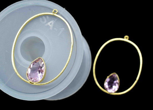 Pink Tourmaline Quartz 9x13mm Teardrop Shape Pendant, Finding Oval Shape Earrings, Component Earring,Finding Necklace Component Jewelry,Gift