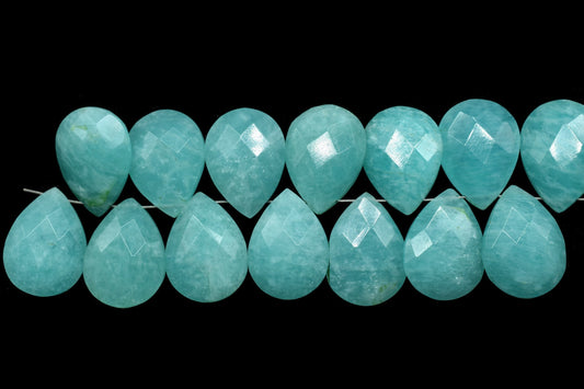 Natural Amazonite Faceted 12x16mm Pear Shape Beads,Amazonite Pear Shape Bead,Green Mint Gemstone Beads,Amazonite 12x16mm Teardrop,Calibrated