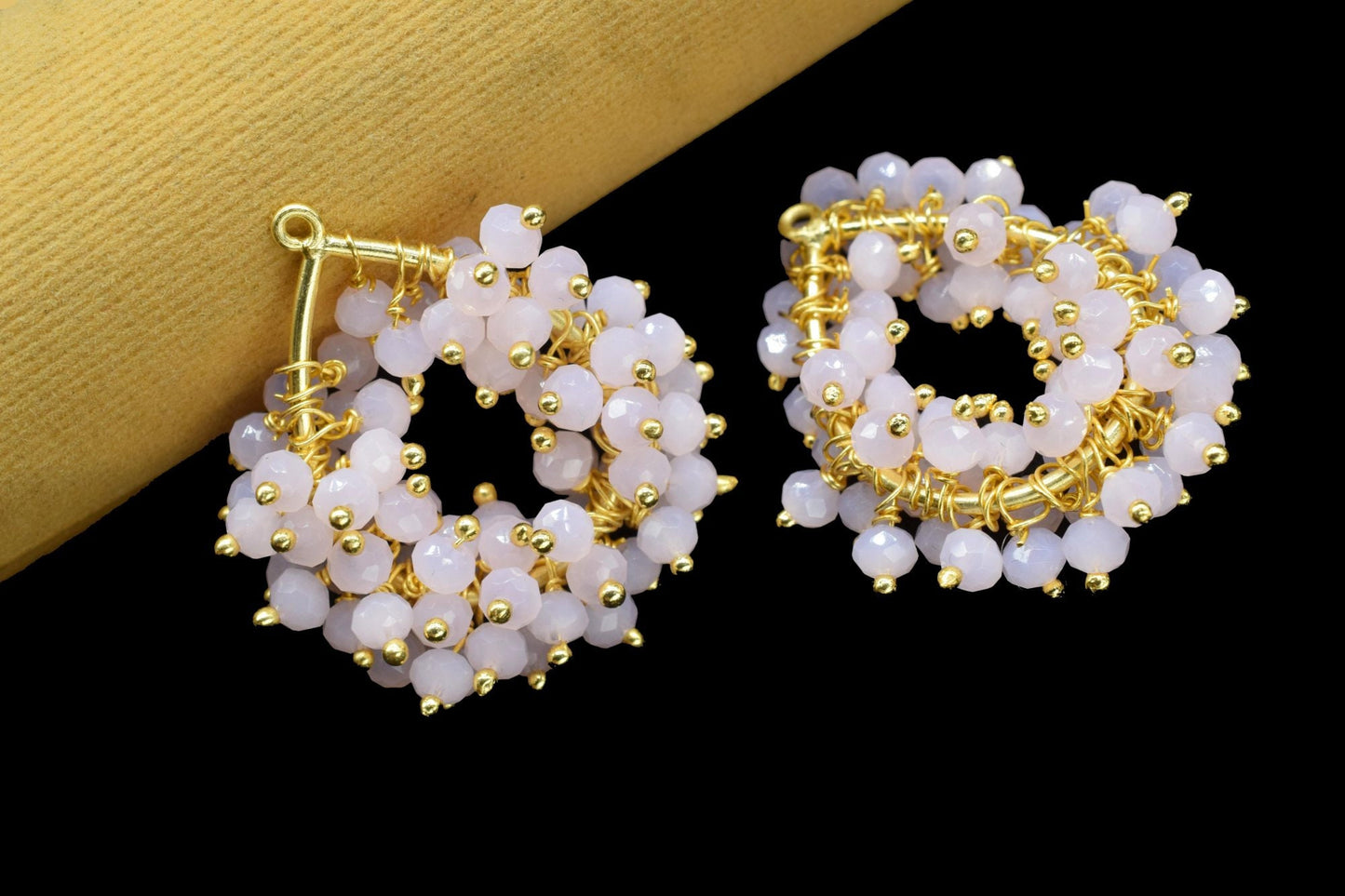 Rose Quartz Wire Wrapped Dangle Connectors,Charms Necklace,Rose Quartz Jewelry,Teardrop Pendant,Gemstone Component,Handmade Beaded Earring