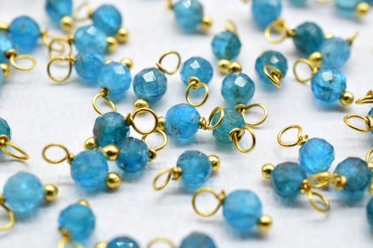 Neon Apatite Single wire wrapped Beads,Necklace Components,Apatite Faceted Beads,Apatite Dangle Beads,Jewelry Making Supplies,Apatite Charms