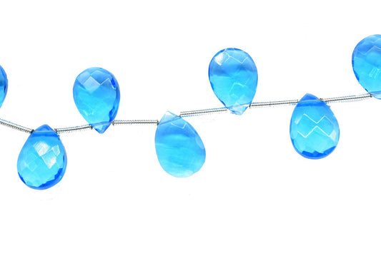 Sky Topaz Faceted Pear Shape Briolettes,10x14mm Pear Beads,Jewelry Supplies,Pear Shape Briolette,Sky Topaz Teardrop,10x14mm pear Beads