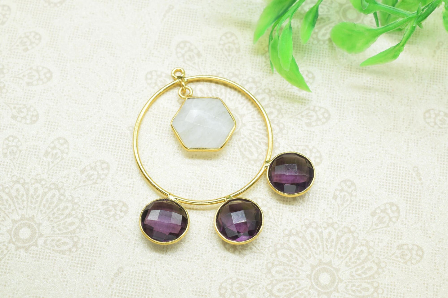 Amethyst Dangle Component Earring,chandelier Earring,Rainbow Earring,Connector jewelry,Gemstone Dangle Component,Finding Round Earring,Gift