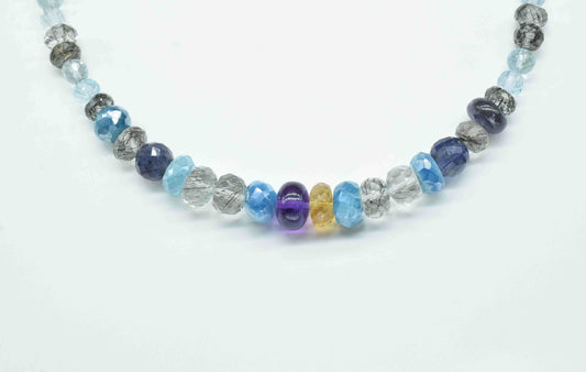 Multi Gemstone Faceted Beads,Multi Rondelle Beads Strand,Necklace Beads jewelry,Handmade Station Link,Semi Precious loose Beads Gift for Her