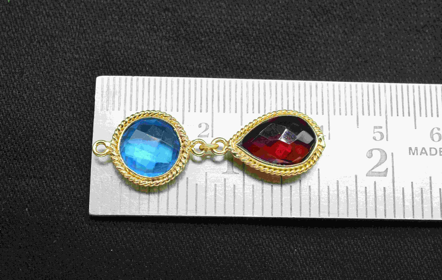 Garnet Pendant Charms , Blue Topaz Dangle Earring Component , Multi Gemstone Dangle Earring , Component Jewelry , B'day Gift