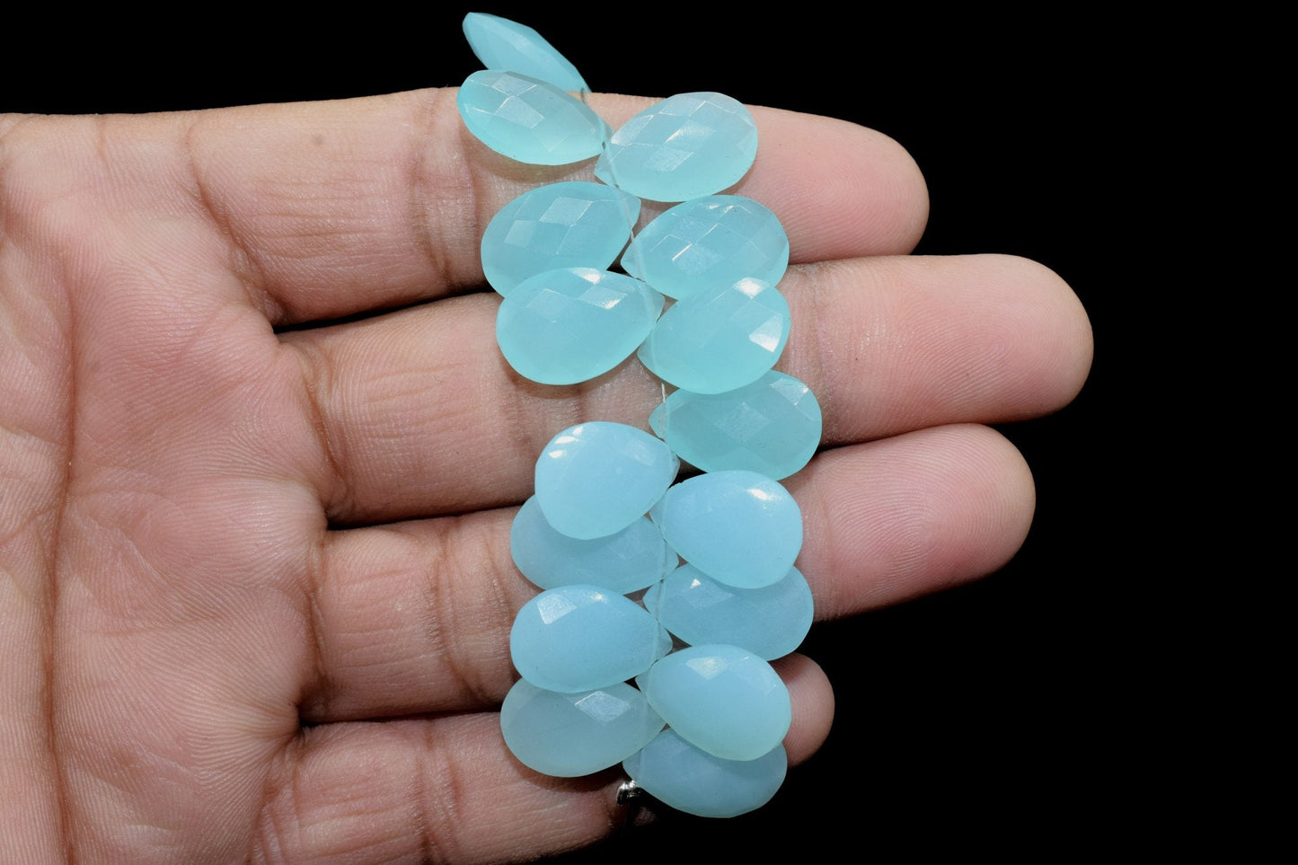 Peru Chalcedony 10x15mm Faceted Pear Shape Briolettes,Jewelry Making Gemstone,Pear Shape Beads,AAA Briolettes,Peru Chalcedony Teardrop Beads