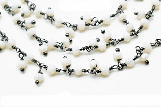 Chalcedony Cluster Beaded Chain,Bead Chain,Dangling Chain,Thick Chain, Gold Wire Wrapped chalcedony Beaded chain,Handmade beaded chains