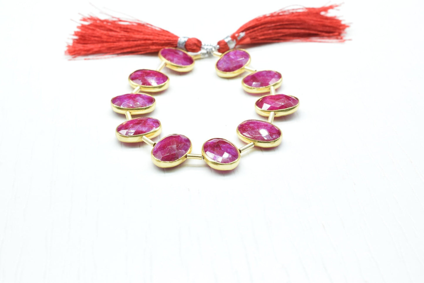 Natural Ruby 10x14 mm Gold plated charms 10 pieces strand,Ruby Charm,Making Jewelry Supplies,Natural charms,jewelry,Ruby beads,Ruby jewelry
