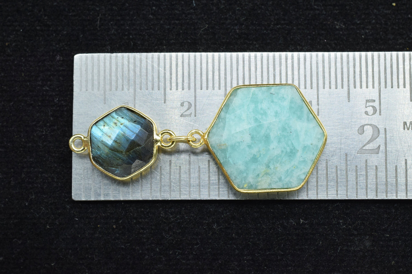 Amazonite Dangle Component pendant,Multi Stone Dangle Earring,Handmade Necklace Connector,Labradorite Connector Charm,Gemstone Bezel pendant