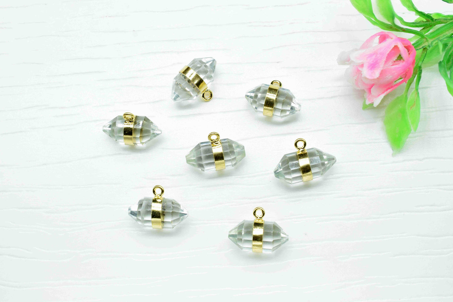 Tiny Gemstone Point Pencil Pendant,Pencil Connector,Pendants For Earring and Necklace,Crystal Quartz Point Pendant,healing crystal pendant