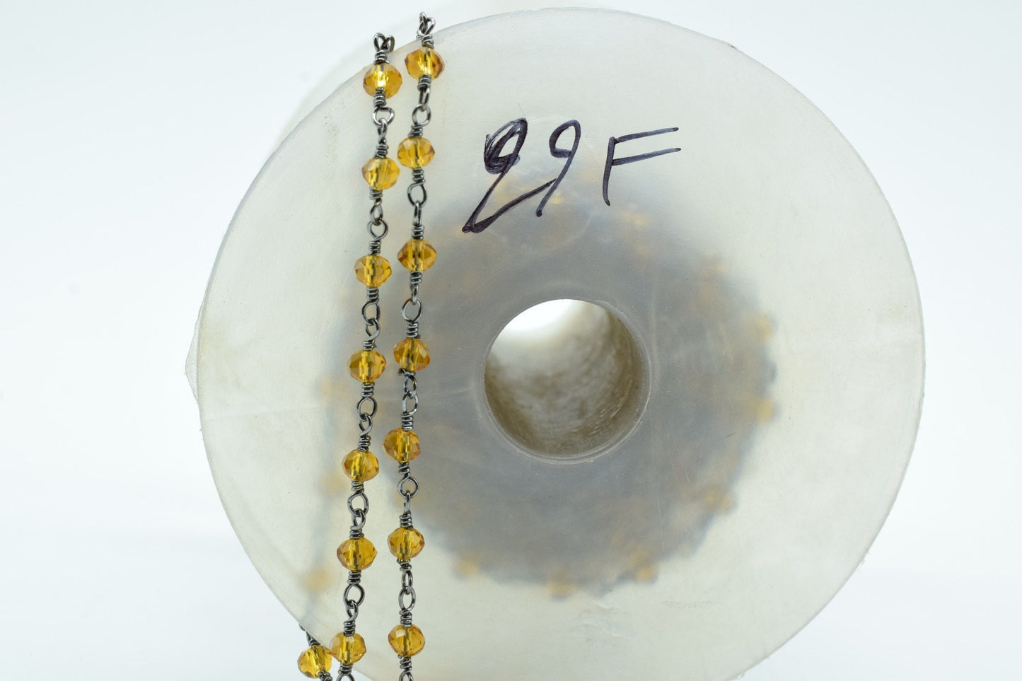 Citrine Chalcedony 3mm Beaded Chain,Citrine Rosary Chain,Citrine Wire Wrap Chain,Tanzanite Brass chain Jewelry Making Chain,Citrine Rosary