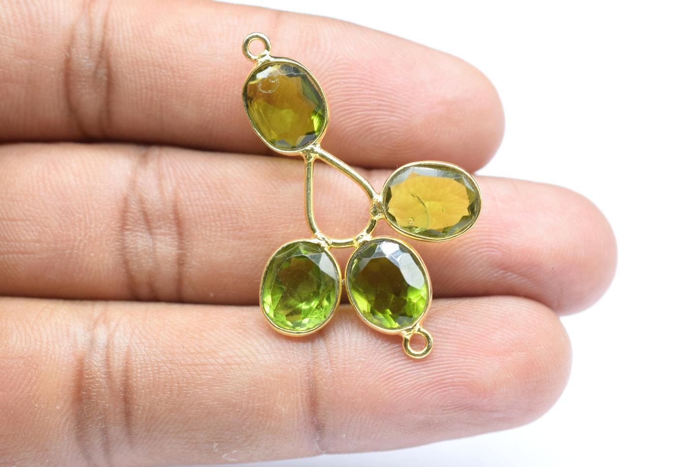 Peridot Gemstone Component/Faceted Cut Stones/Earring Component/Gemstone Pendant/Jewelery Making/Dangle Earring/Wholesale Jewelery Supply