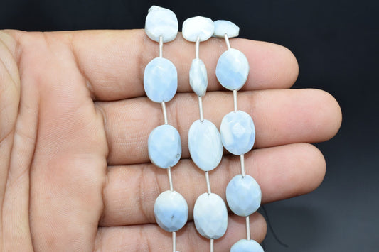 Blue Opal Oval Shape briolettes,Blue Opal Vertical Top Drilled briolettes,Blue Opal Faceted Oval Briolettes,Blue Opal beads,Opal briolettes