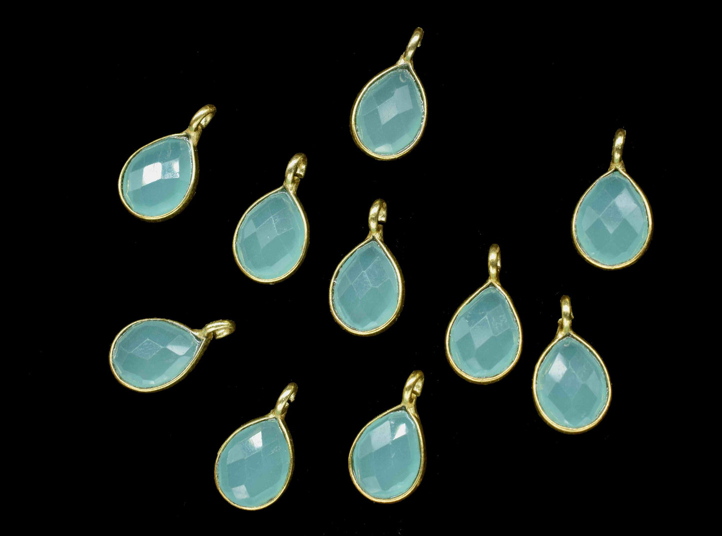 Aqua Chalcedony 6x8mm Earring Connector,Gemstone Connector Stud Jewelry Supply,Finding Earring,Jewelry Making Connector,Aqua Chalcedony Gift