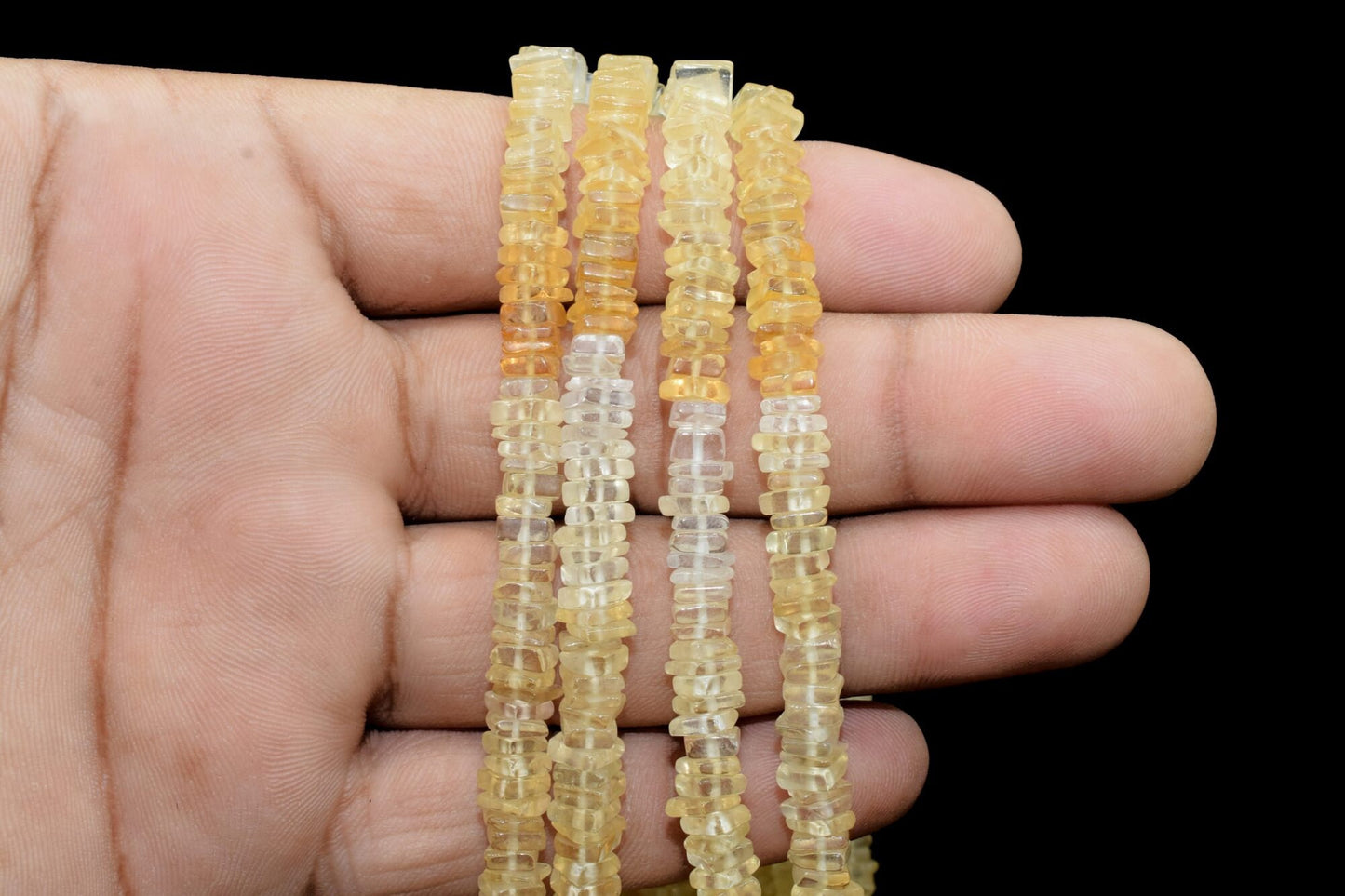 Citrine Heishi Beads, Natural Citrine Heishi Cut Beads, Citrine Smooth Square Bead,Citrine Heishi Bead,Natural Gemstones,November Birthstone