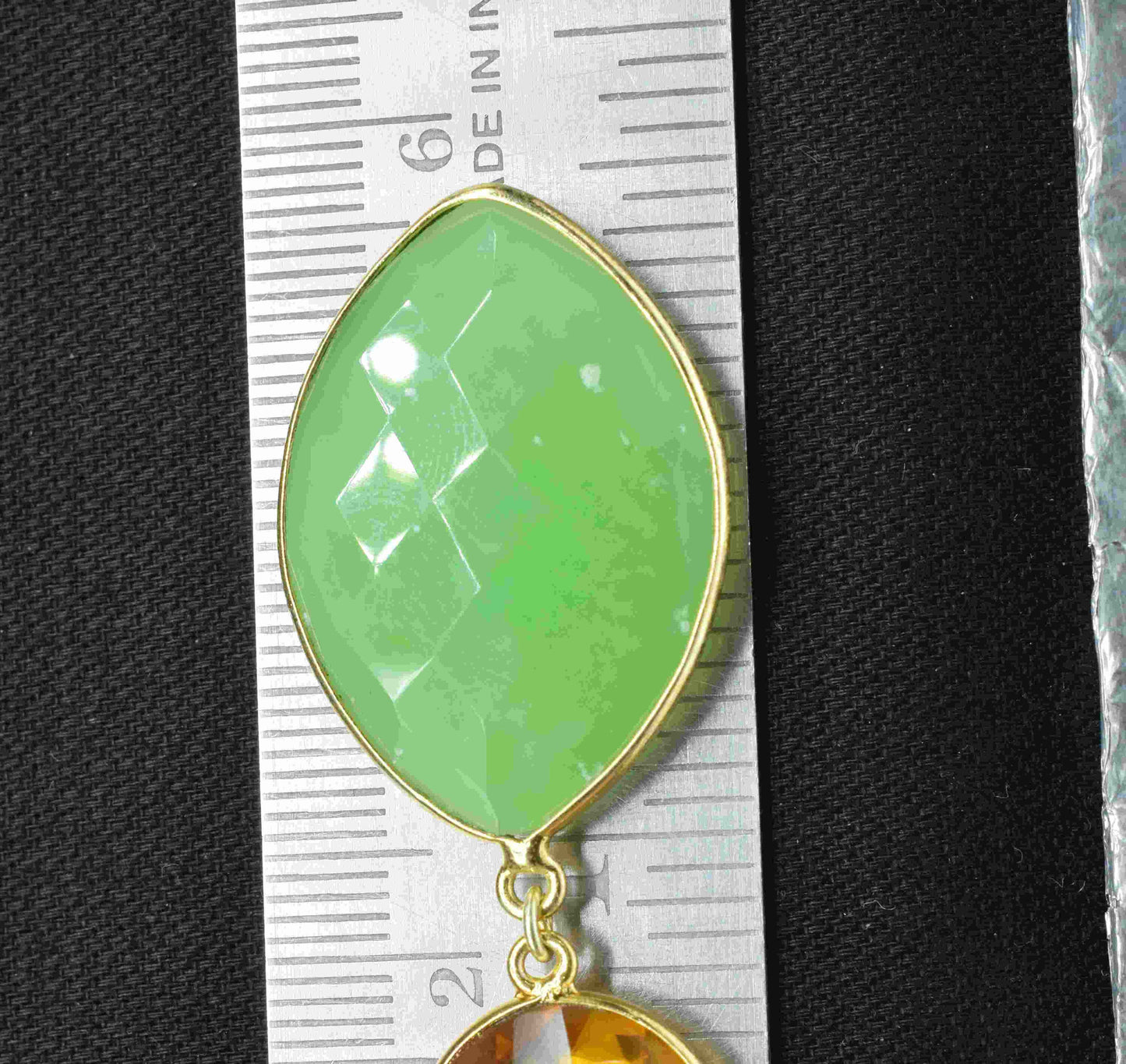Chrysoprase + Citrine Component Pendants , Multi Stone Dangle Earrings ,Earring Component Jewelry ,Dangle pendant Charms, B'day Gift