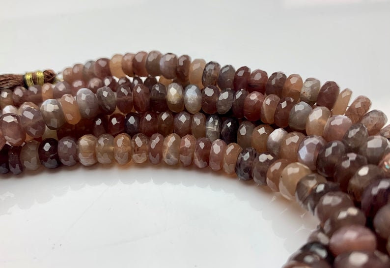 Chocolate Moonstone 6mm Faceted Roundel Beads faceted Roundel beads,Moonstone Beads,Rondelle Shape Beads,Moonstone Shaded,Faceted Briolettes