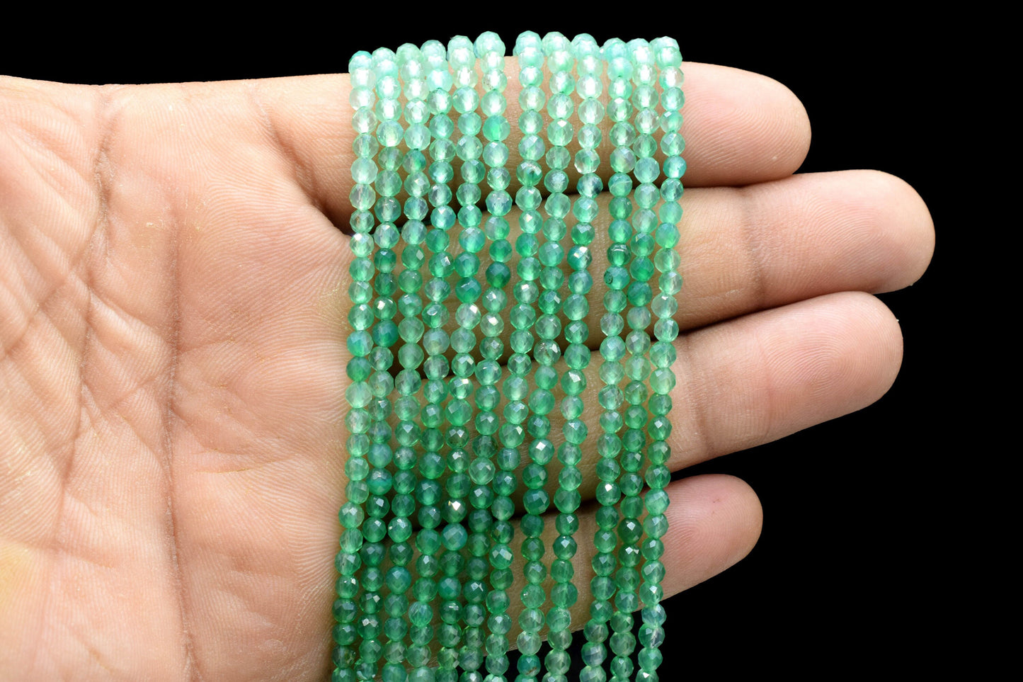 Green Onyx Faceted Rondelle Beads,3mm Rondelle Green Onyx Shaded Beads Strand,Micro faceted beads,Gemstone Beads Strand,Green Onyx Jewelry