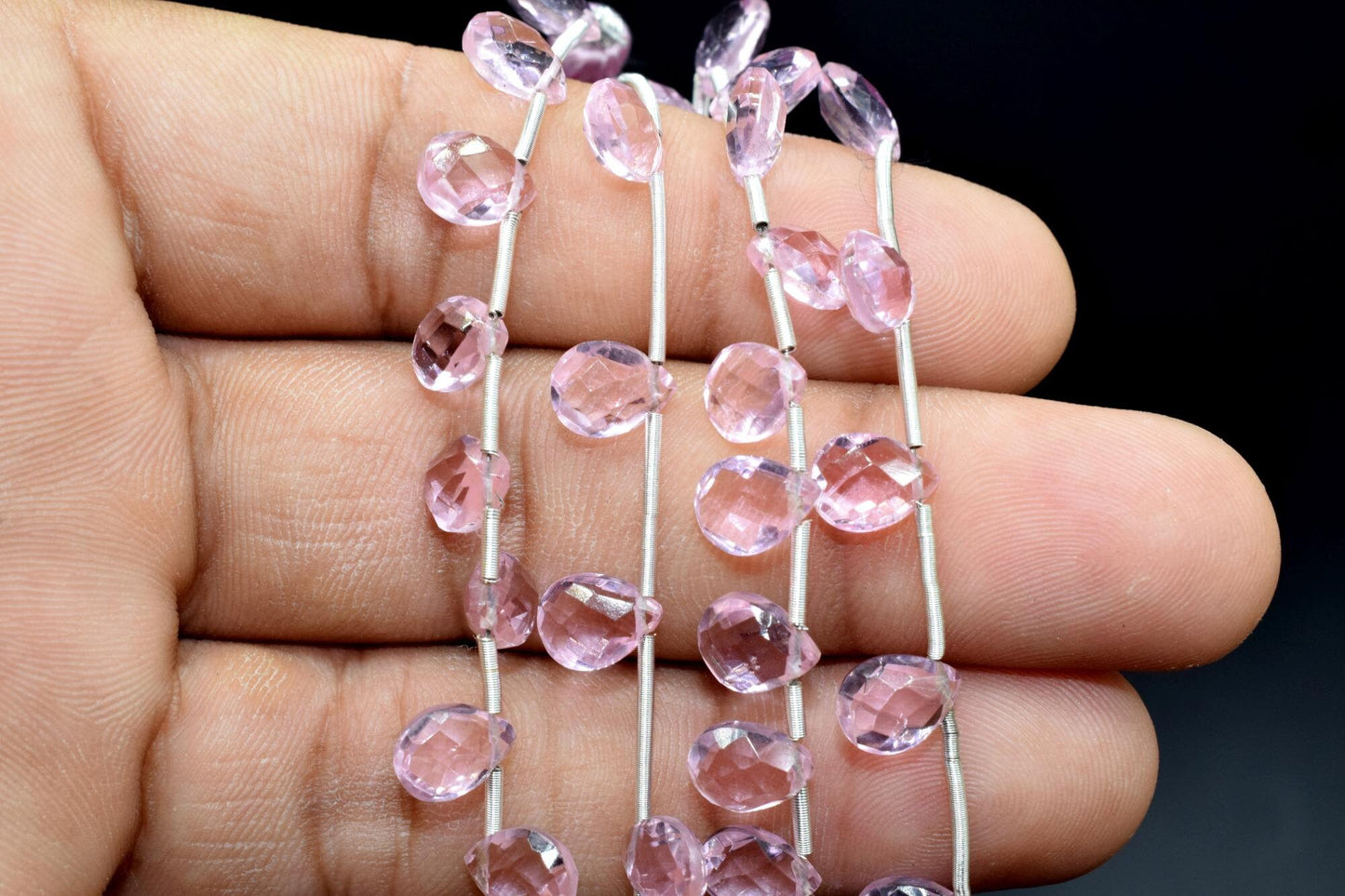 Pink Tourmaline TearDrop Briolettes,Tourmaline drops,Jewelry making beads,Supplies beads,Pink Tourmaline TearDrop 6x8mm Briolettes,Briolette