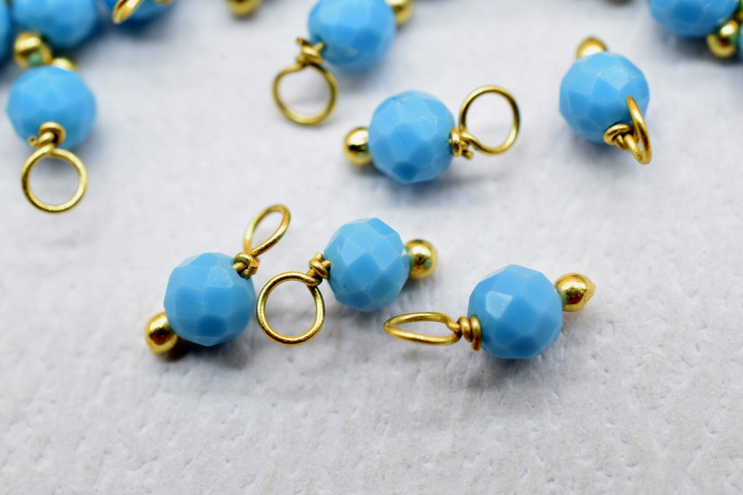 Turquoise Single wire wrapped Beads,Gemstone Components,Turquoise Faceted Beads,Turquoise Dangle Beads,Jewelry Making Supply,Gemstone Charms