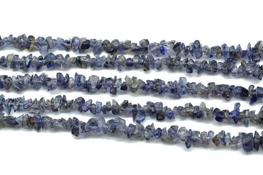 Natural Iolite Chip Beads Strand,Gemstone Chips,Jewelry Making Supply,Beading Supplies,Smooth Raw Gemstone Nuggets Chips,Iolite Uncut Beads