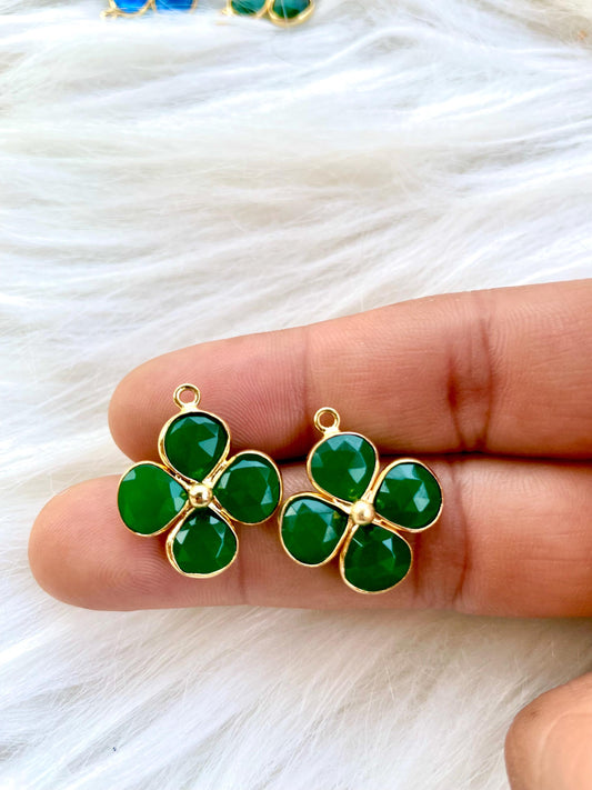 Green Onyx Heart Shape Pendant,jewelry Component,Double Loop connectors,Green Onyx Bezel ,Jewelry Making Supply,Onyx Bracelet Charms,P123