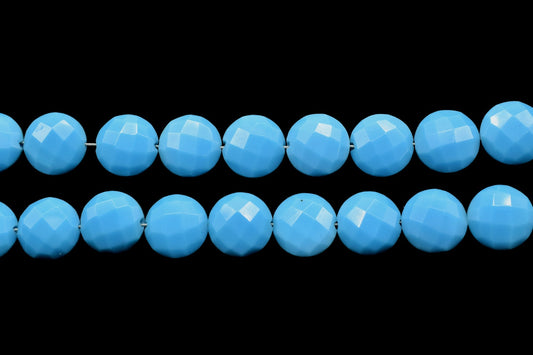 Turquoise Gemstone 8mm Faceted Coin Briolettes,Coin Shape Faceted Beads,Gemstone Briolettes,Wholesale Beads&Briolettes- Loose Gemstone Beads