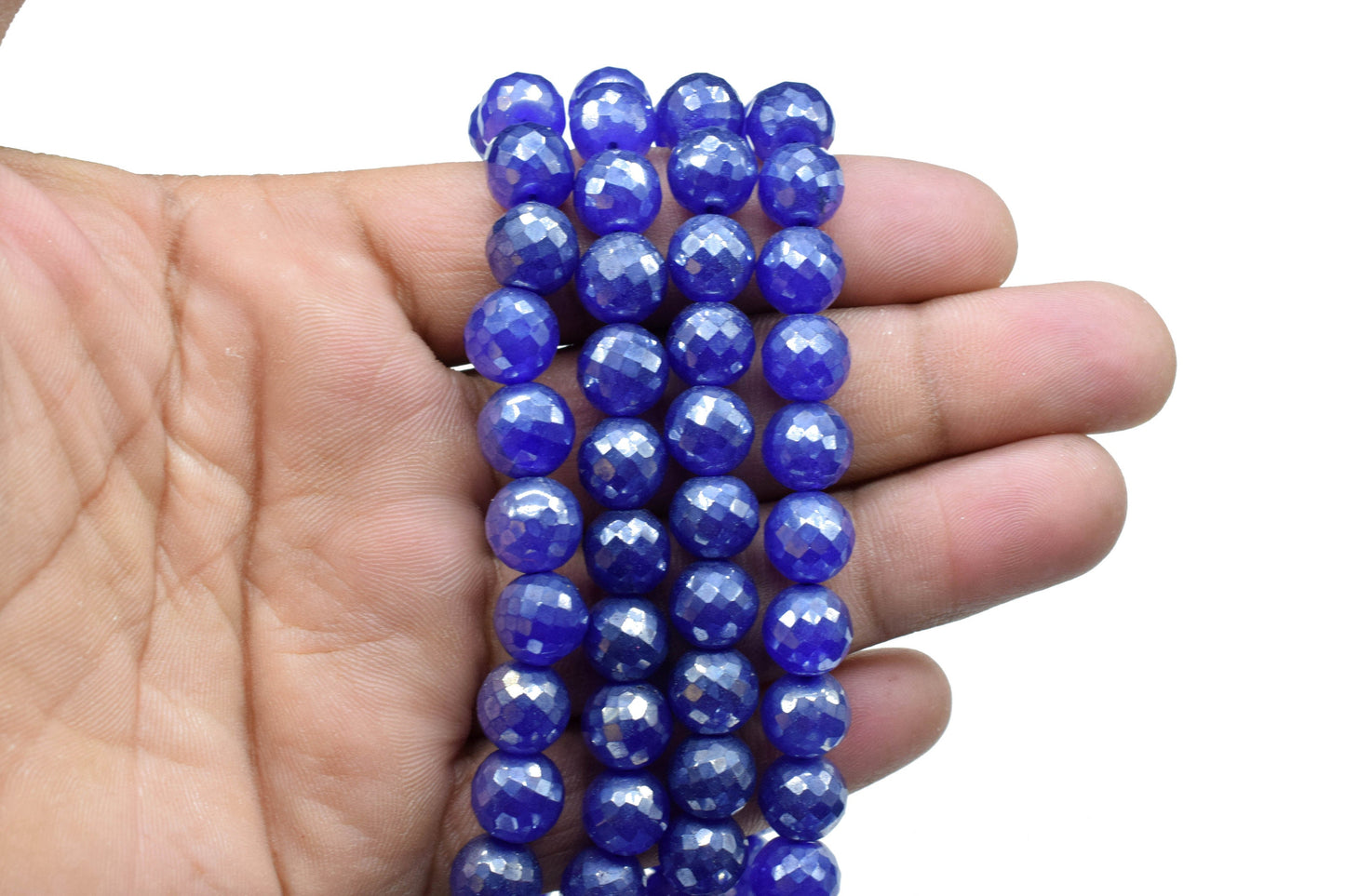10mm Natural Blue Sapphire Round Beads,Sapphire Faceted Round Balls,Gemstone Round Balls,Sapphire Faceted Beads Strand,Jewelry Making Beads