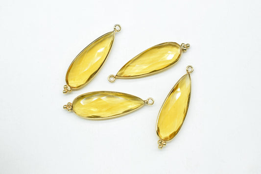 Citrine Quartz 10x30mm Bezel charms,Citrine Pendants,Jewelry making Connectors,Yellow Gemstone Bezel Connectors,Designer Bezel charms,Gifts