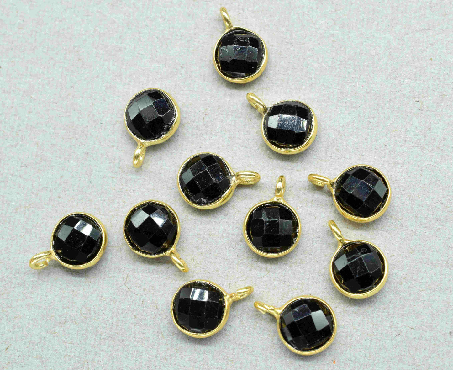 Black Onyx 6mm Round Earring Connector,Black Gemstone Studs,Black Onyx Earring Connectors,DIY Jewelry Making Supply,Round Connector Jewelry