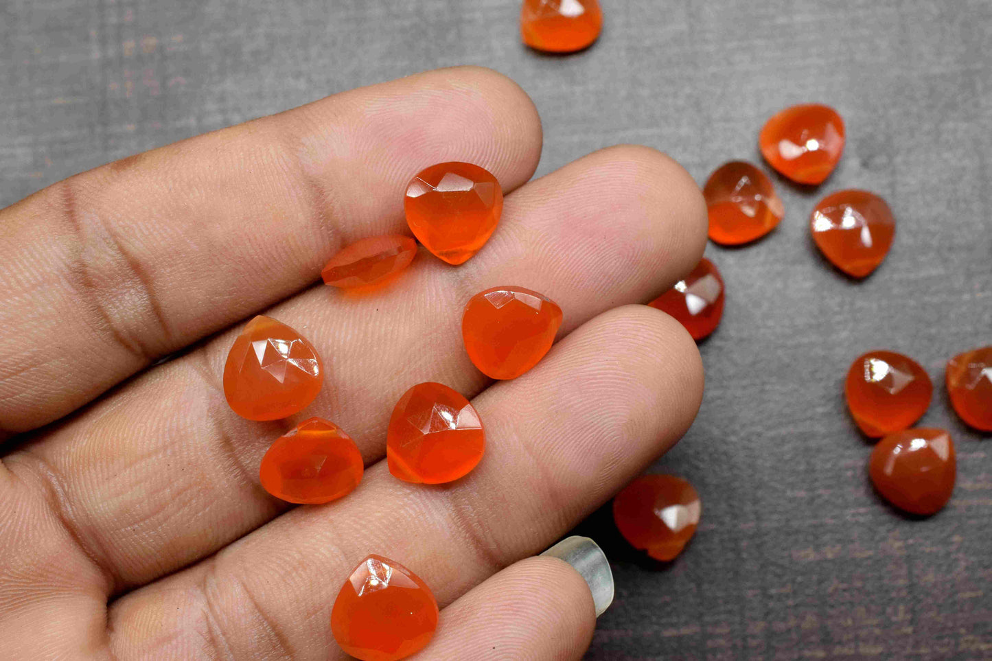 Carnelian Faceted Heart Shape Beads, Carnelian 10mm Heart Shape Beads, Faceted Orange Carnelian Beads, Heart Shape Carnelian Beads, jewelry